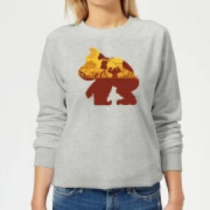 Image of Nintendo Donkey Kong Silhouette Mangrove Womens Sweatshirt - Grey - M