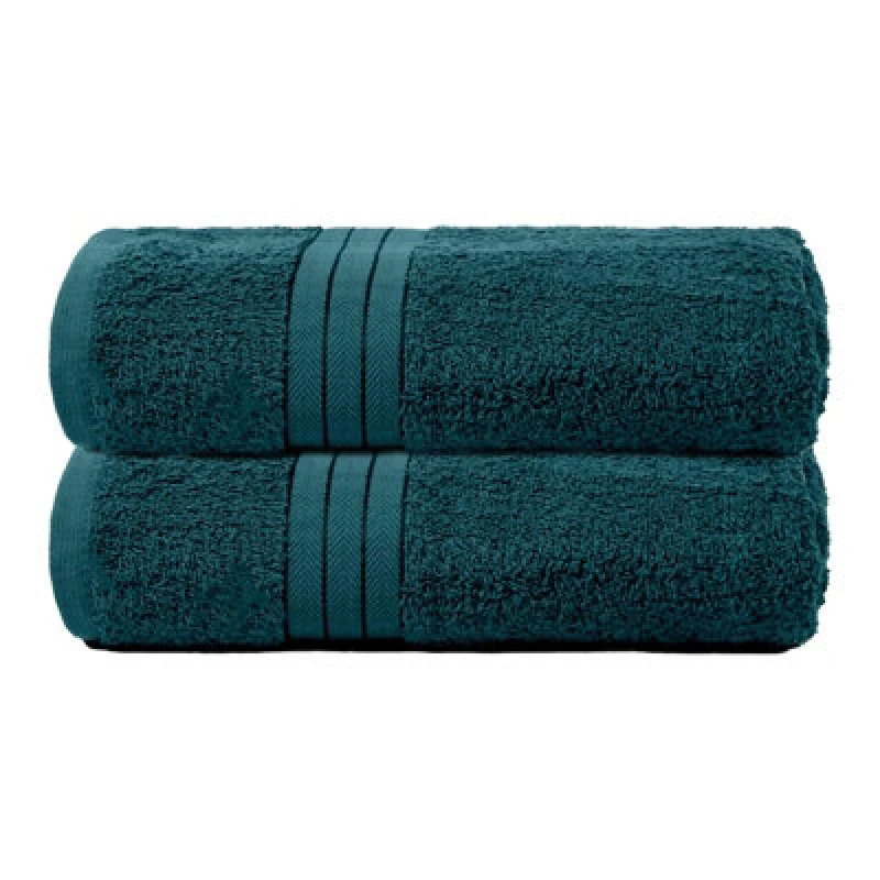 Image of OHS OHS 2 Pack of 100% Cotton Bathroom Bath Towel in Teal Teal Bath Towel Unisex 5027434202737