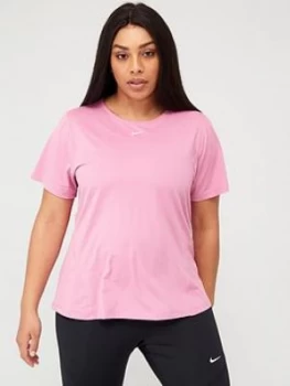 Image of Nike Pro Training Tee (Curve) - Flamingo, Flamingo, Size 22-24=2X, Women