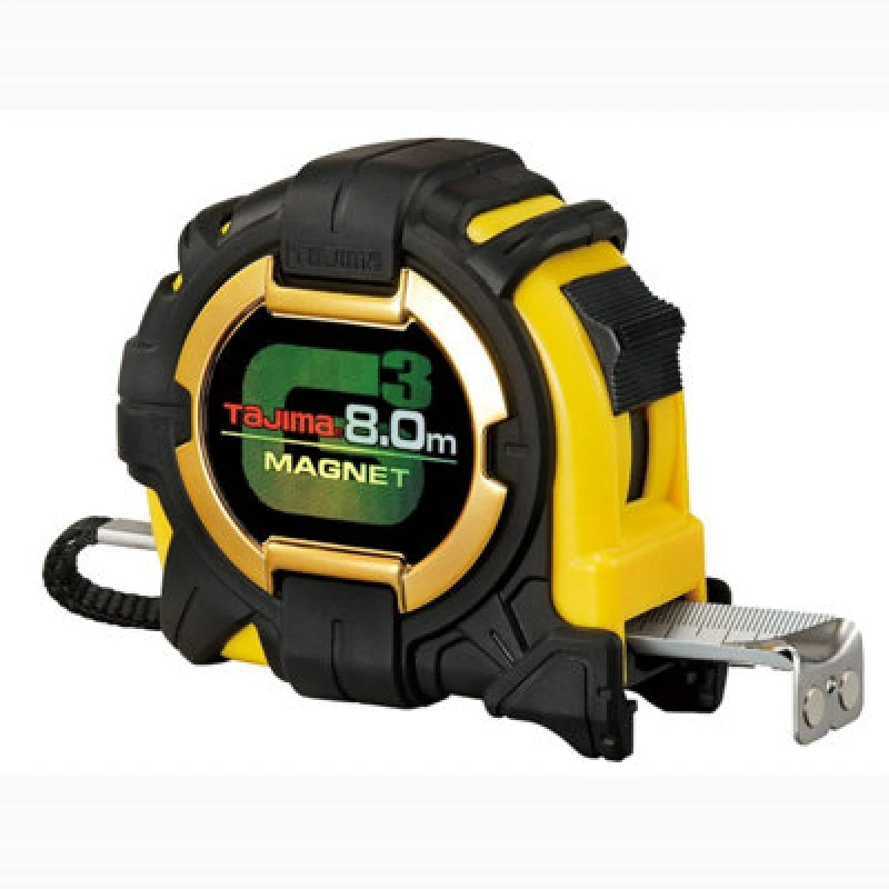 Image of Tajima G Lock Extra Wide Magnetic Tape Measure Metric TAG3M780MT Scale: Metric