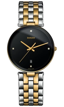 Image of Rado Florence Diamonds Mens watch - Water-resistant 3 bar (30 m), Stainless steel / PVD, black