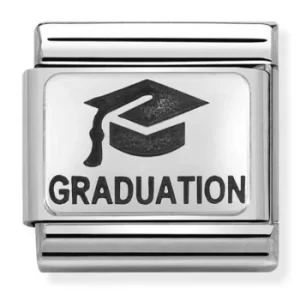 Image of Nomination CLASSIC Silvershine Oxidised Plates Graduation Hat...