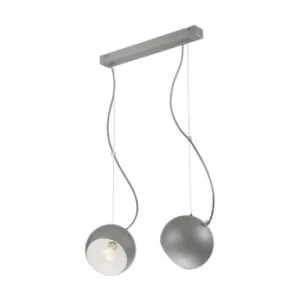 Image of Inez Bar Pendant Ceiling Light Silver, 2x E27