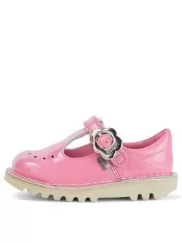 Image of Kickers Toddler Kick Fleur T Bar Patent Leather Shoe, Pink, Size 9 Younger