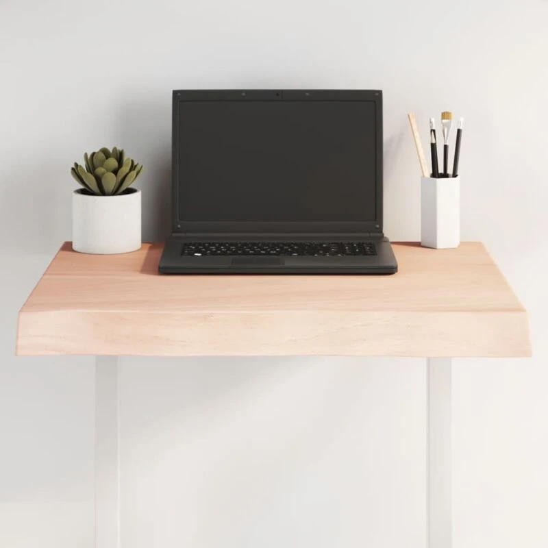 Image of Vidaxl Table Top 60X40X6cm Untreated Solid Wood Oak Live Edge, Brown 363865