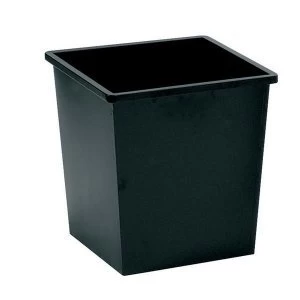 Image of 5 Star Facilities 27 Litre Waste Bin Square Metal Scratch Resistant Black