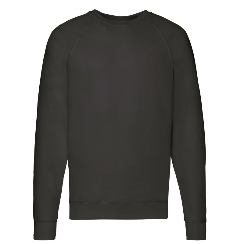 Image of Fruit of the Loom Mens Lightweight Raglan Sweatshirt in Black Size: Medium Black Male M