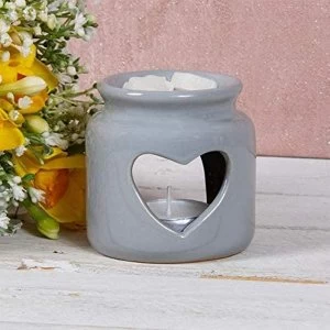 Image of Ceramic Grey Wax Oil Warmer Heart By Lesser & Pavey