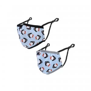 Image of Pack of 2 Penguin Cotton Face Masks
