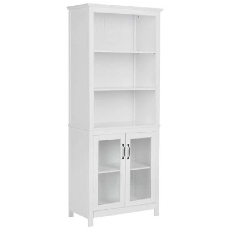 Image of Beliani Glass Display Cabinet Lusby 75cm White