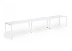 Image of Single White Frame Bench Desk 1200 White (3 Pod)
