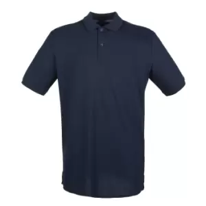 Image of Henbury Mens Modern Fit Cotton Pique Polo Shirt (L) (Navy)