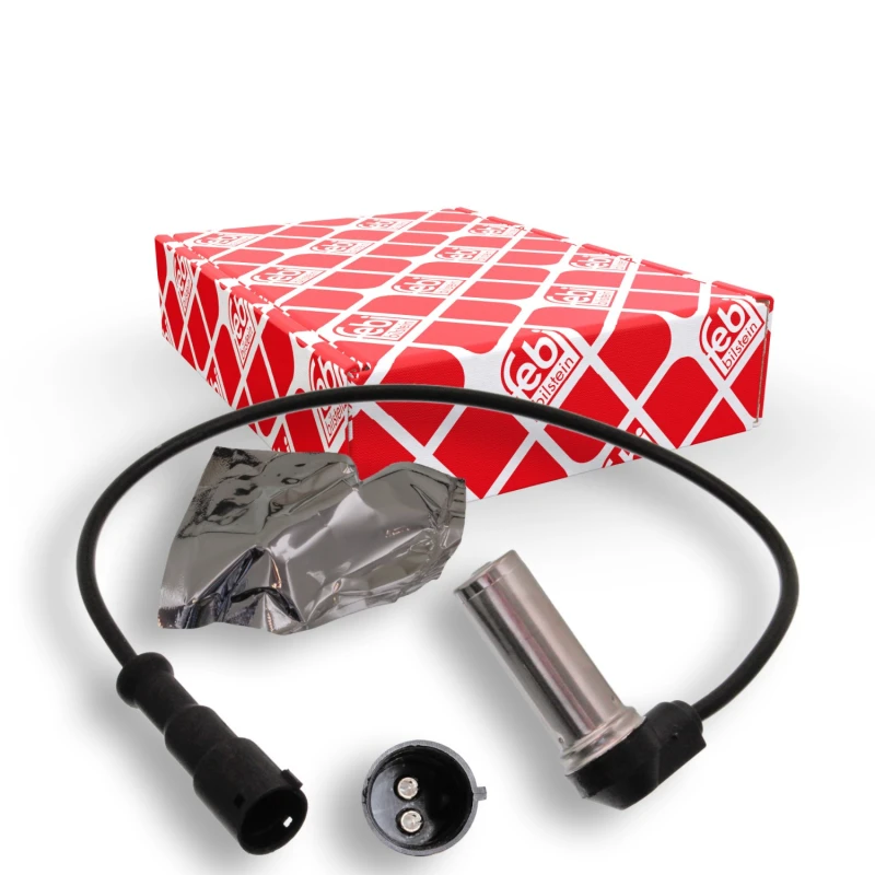 Image of FEBI BILSTEIN 14609 ABS Sensor Rear Axle Right, with sleeve Sensor,wheel speed (412)