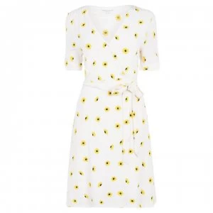 Image of Fabienne Chapot Emily Daisy Wrap Dress - White/ Snflwr