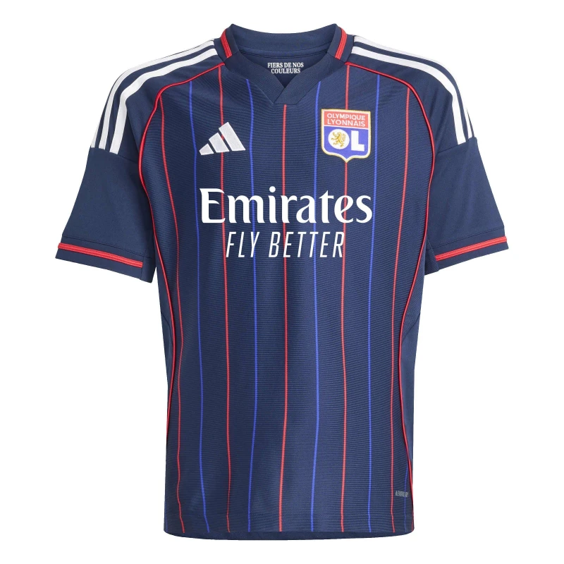 Image of adidas Olympique Lyon Away Shirt 2025 2026 Juniors Blue male 9-10 Years