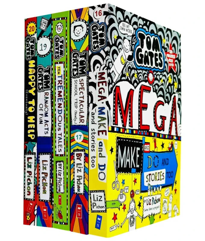 Image of Tom Gates Series 16-20 5 Book Set Liz Pichon Includes Mega Make And Do And Stories Too Tom Gates Books