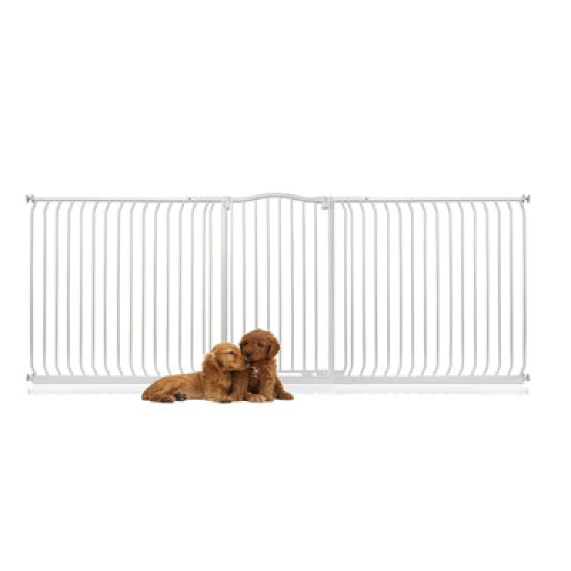 Image of Bettacare Extra Tall Curved Top Dog Gate, 271Cm - 280Cm, Matt White, Extra Tall 100Cm In Height, Pressure Fit Pet Gate