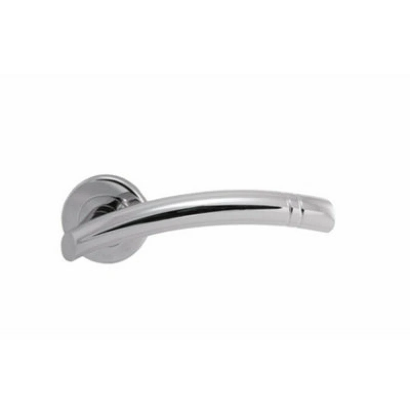 Image of Loops PAIR Arched Round Bar Lever with Ring Detailing Concealed Fix Polished Chrome Multi