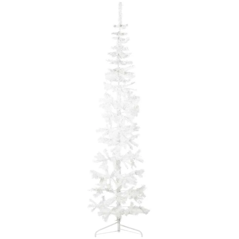 Image of VIDAXL Slim Artificial Half Christmas Tree with Stand White 210cm Vidaxl 8720287000709