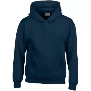 Image of Gildan Heavy Blend Childrens Unisex Hooded Sweatshirt Top / Hoodie (S) (Navy)