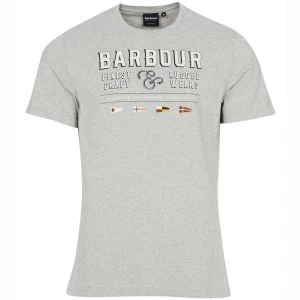 Image of Barbour Mens Rope Tee Grey Marl Large