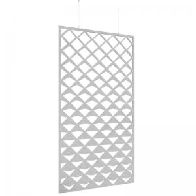 Image of Piano Chords Acoustic Patterned Hanging Screens In Silver Grey H2400 x W1200mm with Hanging Wires And Hooks - Reflection
