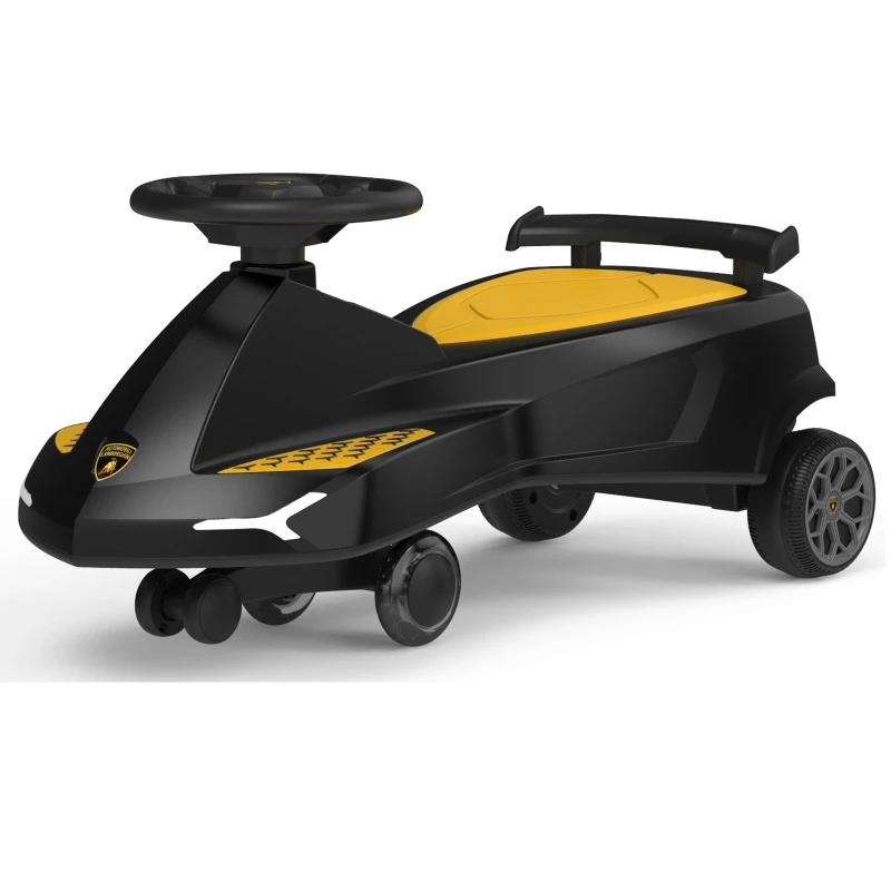 Image of Rexco Lamborghini Swing Car Ride On Swivel Scooter in Black Unisex