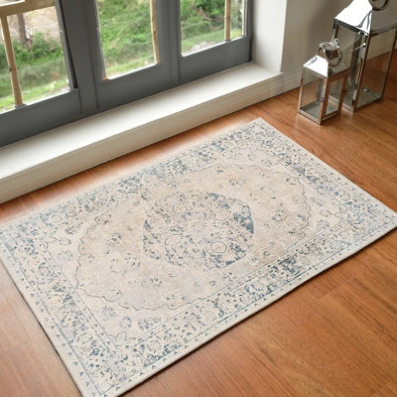 Image of Livabliss Machine Washable Traditionnal Boho Oatmeal Amayra Area Rug 66 X 115cm - Easy Care, Non Shedding, Ideal For Living Room & Bedroom