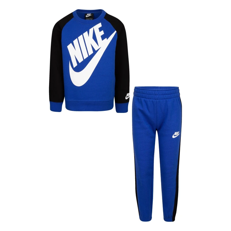 Image of Nike Futura Crew Sweater and Bottoms Set Infant Boys Game Royal male 4-5 Yrs