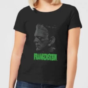 Image of Universal Monsters Frankenstein Greyscale Womens T-Shirt - Black - M