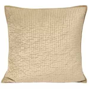 Image of Brooklands Quilted Velvet Cushion Champagne, Champagne / 55 x 55cm / Polyester Filled