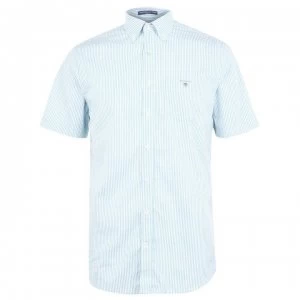 Image of Gant Gant Short Sleeve Broadcloth Banker Shirt - Aqua 450