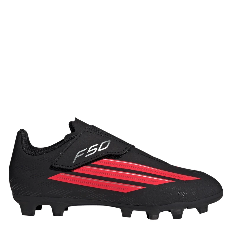 Image of adidas F50 Club Juniors Astro Turf Football Boots Black/Red male 4 (36.5)