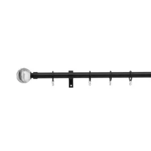 Image of Universal Crackled Glass 19mm Extendable Curtain Pole Black