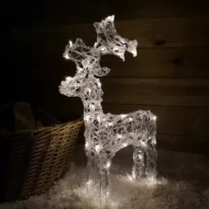 Image of 60cm Tall Acrylic Outdoor Christmas Reindeer Lit with 50 Warm White LEDs