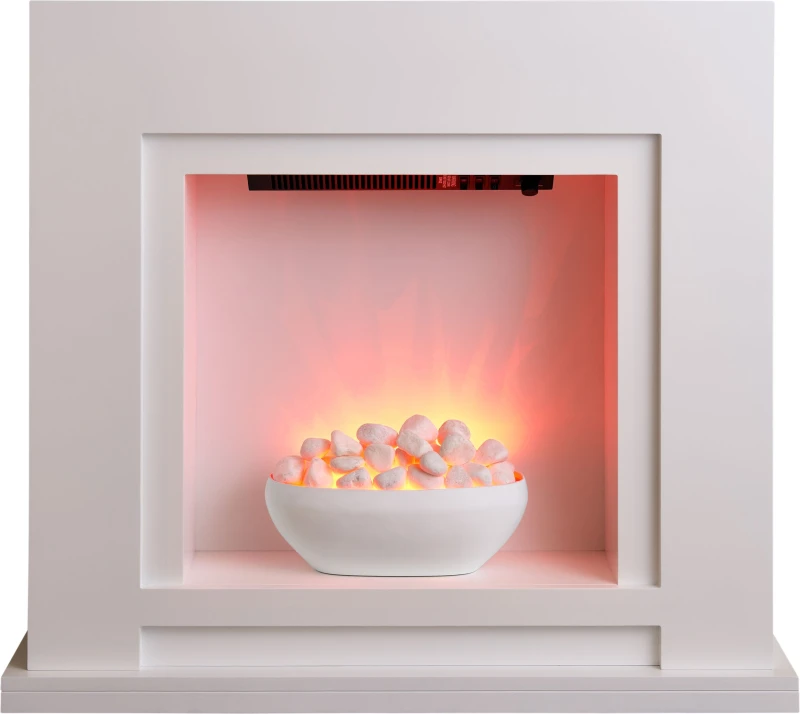 Image of Sureflame Mondrian Electric Fireplace Suite in White White Unisex