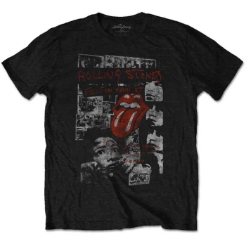 Image of The Rolling Stones - Elite Faded Unisex Medium T-Shirt - Black
