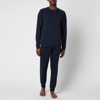 Image of Emporio Armani Stretch Terry Tracksuit Navy Size S Men