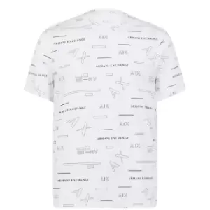 Image of Armani Exchange AOP T-Shirt - White
