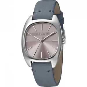 Image of Esprit Infinity Womens Watch featuring a Blue Leather Strap and Purple Dial
