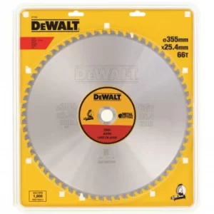 Image of DEWALT Metal Steel Cutting Saw Blade 355mm 66T 25.4mm