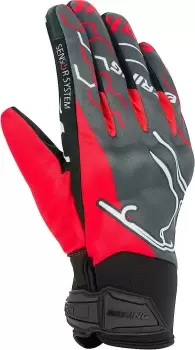 Image of Bering Walshe Motorcycle Gloves, black-grey-red, Size S, black-grey-red, Size S