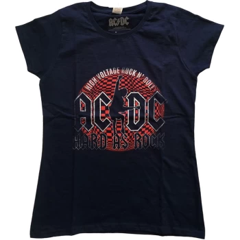 Image of AC/DC - Hard As Rock Womens Medium T-Shirt - Blue