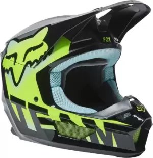 Image of Fox V1 Trice Motocross Helmet, black-green, Size 2XL, black-green, Size 2XL