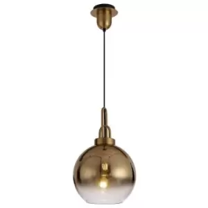 Image of Dome Ceiling Pendant E27 With 30cm Globe Glass, Brass Gold, Matt Black, Clear - Luminosa Lighting