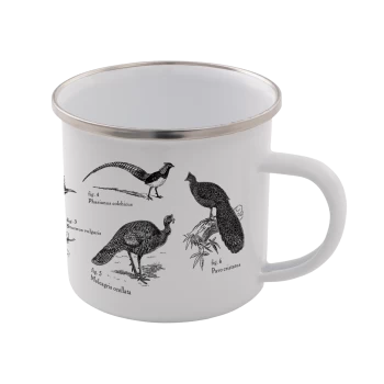 Image of Birds Enamel Mug - White