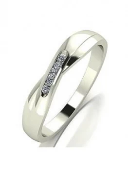 Image of Moissanite 9Ct White Gold Shaped Wedding Band