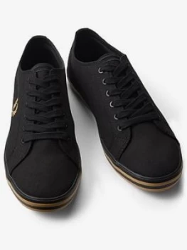 Image of Fred Perry Kingston Twill Lace Up Trainer, Black, Size 11, Men