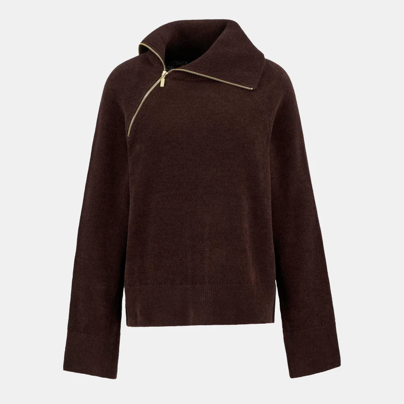 Image of Barbour International Saskia Funnel-Neck Jumper Chocolate female 8 (XS)