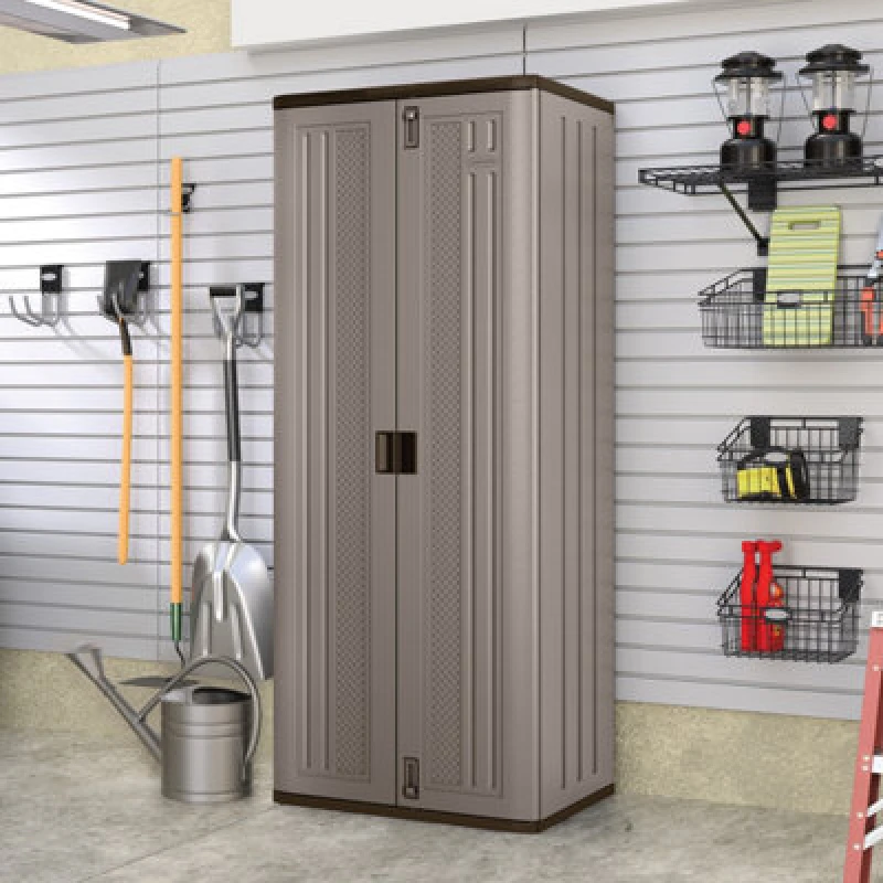 Image of Suncast Haven Tall Storage Cabinet, Grey BMC7200